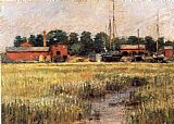 Theodore Robinson Canvas Paintings - The Ship Yard